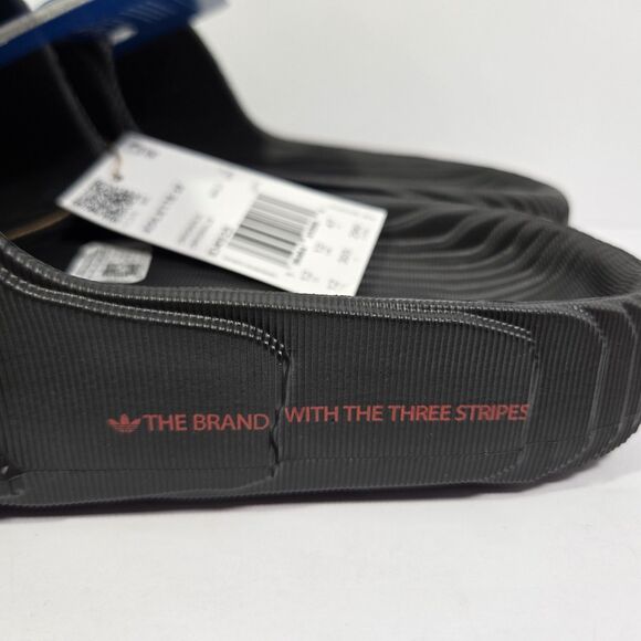 Adidas Adilette 22 Slides Black Scarlet Slip On Sandals Mens Size 12 NEW ID4925